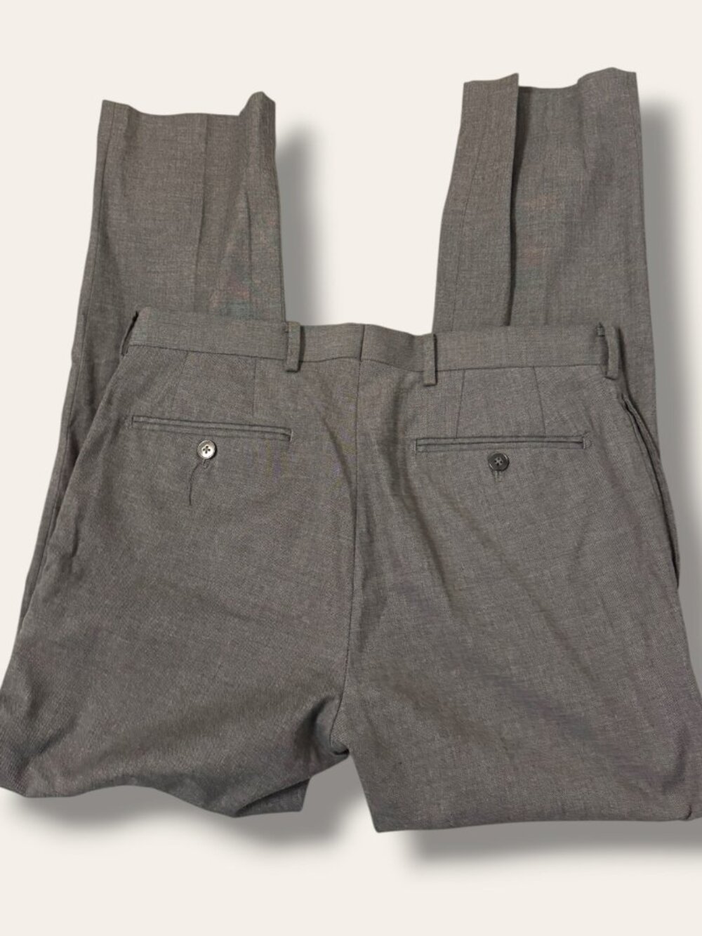 Calvin Klein Dress Pants Mens 32x30 Gray Flat Front Stretch Slim Suit Trousers